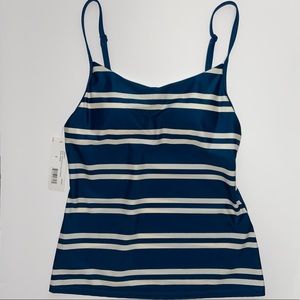Lole Bahai Tankini Swim Top Sailor Blue Chalk Stripe NEW Size Small
